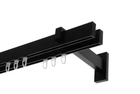 Купить Карниз профильный Флэт Лайн, двухрядный, черный матовый, 13x31 мм, 2,4 м, LM Decor в интернет-магазине Akvilon.kz