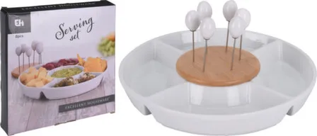 Купить Набор для закусок, миска 25,5x3,5 см, шпажки 10 см, подставка под шпажки 11x1,8см, Koopman в интернет-магазине Akvilon.kz