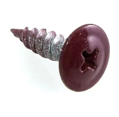 Купить Саморезы для тонких пластин 4,2x16 мм, темно-красный/белый цинк, 20 шт, Стройбат в интернет-магазине Akvilon.kz