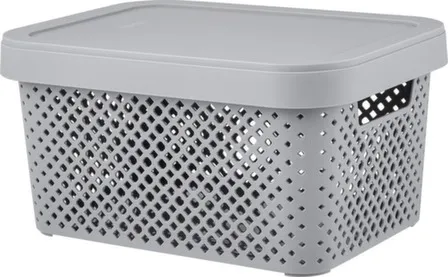Купить Корзинка для хранения с крышкой Stockholm, 5 л серый шторм, Plast Team в интернет-магазине Akvilon.kz