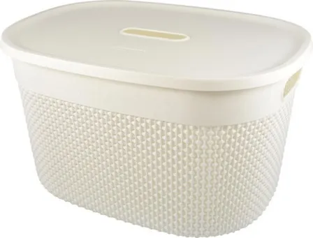 Купить Корзина для хранения с крышкой Oslo 18л молочный туман, Plast Team в интернет-магазине Akvilon.kz