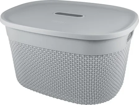 Купить Корзина для хранения с крышкой Oslo 18л серый шторм, Plast Team в интернет-магазине Akvilon.kz