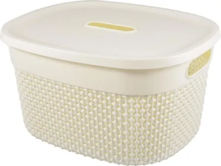 Купить Корзина для хранения с крышкой Oslo 6л молочный туман, Plast Team в интернет-магазине Akvilon.kz