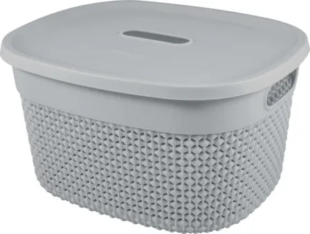 Купить Корзина для хранения с крышкой Oslo 6л серый шторм, Plast Team в интернет-магазине Akvilon.kz