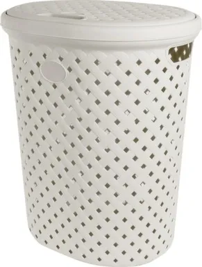 Купить Корзина для белья Rattan 42л мм молочный туман, Plast Team в интернет-магазине Akvilon.kz