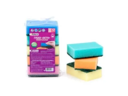 Купить Губки кухонные AKTIV (5шт), Paterra в интернет-магазине Akvilon.kz