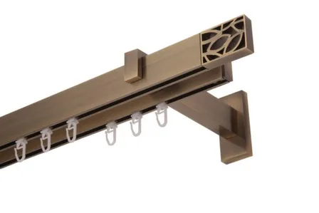 Купить Карниз профильный Флэт Лайн Грид, двухрядный, антик, 13x31 мм, 3 м, LM Decor в интернет-магазине Akvilon.kz