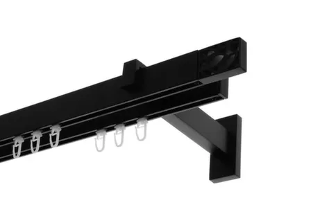 Купить Карниз профильный Флэт Лайн Грид, двухрядный, черный матовый, 13x31 мм, 3 м, LM Decor в интернет-магазине Akvilon.kz