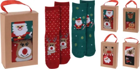 Купить Носки новогодние женские, 30x9 см, набор из 2 пар, в ассортименте, Koopman в интернет-магазине Akvilon.kz