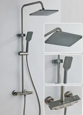 Купить Душевой комплект со смесителем серый ZS2021, LITE в интернет-магазине Akvilon.kz