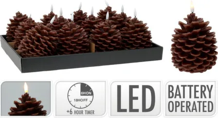 Купить Декорация Шишка с подсветкой, выс. 13см, раб. от бат. 2xAA с функцией таймера, Koopman в интернет-магазине Akvilon.kz