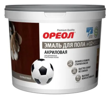 Купить Эмаль Ореол акриловая для пола желто-коричневая 2,3 в интернет-магазине Akvilon.kz