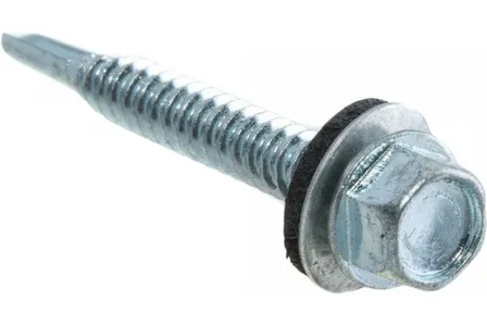 Купить Саморезы кровельные с буром 4,8x35 (белый цинк 60 шт), Стройбат в интернет-магазине Akvilon.kz