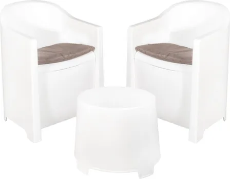 Купить Мебель пластмас - набор стол 41x35x38см (1шт), кресло 53x59x75см (2шт), с подушками, Koopman в интернет-магазине Akvilon.kz