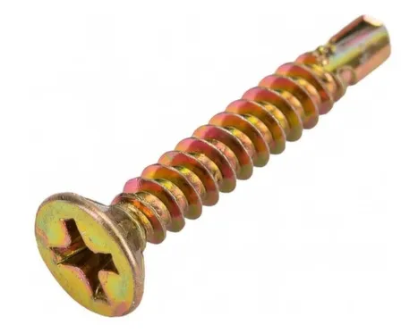 Купить Саморезы для монтажа окон с буром, желтый цинк, 3,9x25 мм, 200 шт, Стройбат в интернет-магазине Akvilon.kz