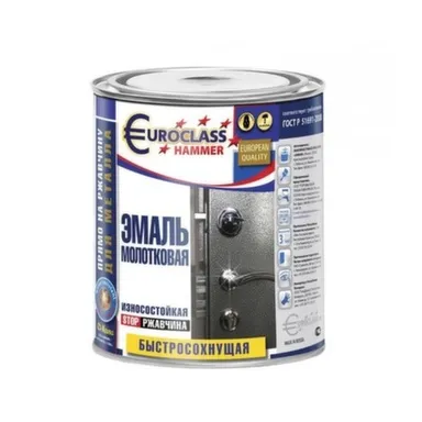 Купить Эмаль Euroclass по ржавчине молотковая синяя 0,8 кг в интернет-магазине Akvilon.kz