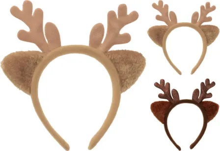 Купить Ободок карнавальный, декорированный оленьими рогами и ушками, 18x20x2 см, в ассортименте, Koopman в интернет-магазине Akvilon.kz