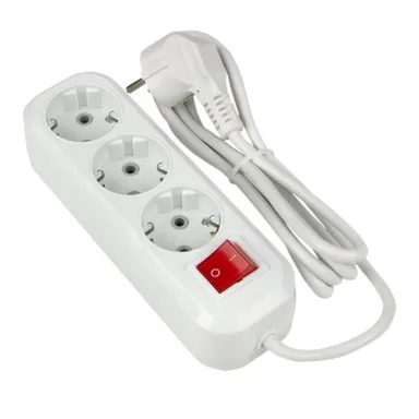 Купить Удлинитель "Эксперт" 3 гнезда 5 метров 16А/3,5кВт с выключателем и заземлением ПВС 3x1 EKF в интернет-магазине Akvilon.kz