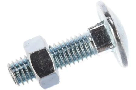 Купить Болт мебельный DIN 603 8x30 с гайкой (белый цинк 6 шт) в интернет-магазине Akvilon.kz