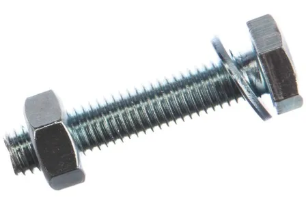 Купить Болты DIN 933 М10x50 с гайк.и шайб. (белый цинк 2 шт) в интернет-магазине Akvilon.kz