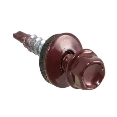 Купить Саморезы кровельные с буром 4,8x28 мм, кирпично-красные, 60 шт, Стройбат в интернет-магазине Akvilon.kz