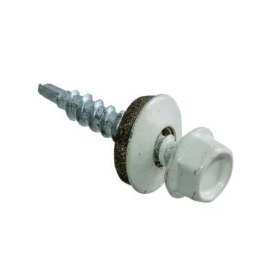 Купить Саморезы кровельные с буром 4,8x28 мм, белые, 300 шт, Стройбат в интернет-магазине Akvilon.kz