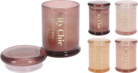 Купить Свеча залитая в стакан с крышкой, 7,5x10,5 см, в ассортименте, Koopman в интернет-магазине Akvilon.kz