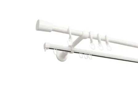 Купить Карниз Рица двухрядный металл d16мм 240см белый, Delfa в интернет-магазине Akvilon.kz