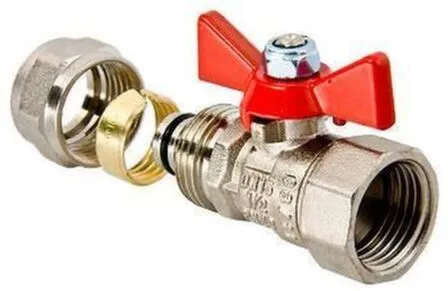 Купить Valteс кран шаровой под обжим внутренняя резьба с рукояткой бабочка 1/2" в интернет-магазине Akvilon.kz