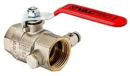 Купить Valteс кран шаровой с дренажем и воздухоотводчиком внутренняя-внутренняя резьба стальная рукоятка 1/2" в интернет-магазине Akvilon.kz