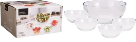 Миска, набор из 5 штук: 25,5x25,5x15,5 см, 3,5 л - 1 шт, 14x14x6,5 см, 550 мл - 4 шт, Koopman в интернет-магазине Akvilon.kz