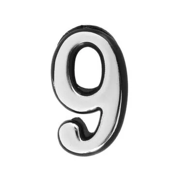 Купить Цифра самоклеящаяся пластиковая Хром 9 в интернет-магазине Akvilon.kz