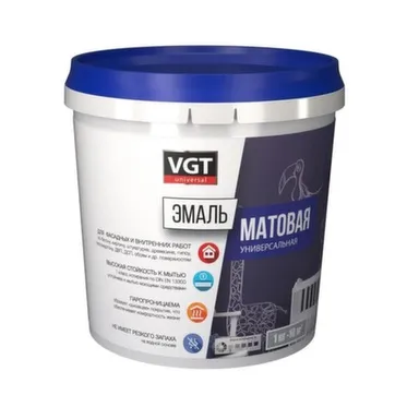 Купить Эмаль акриловая универсальная, матовая, графитовая RAL 7024, 1 кг, VGT в интернет-магазине Akvilon.kz