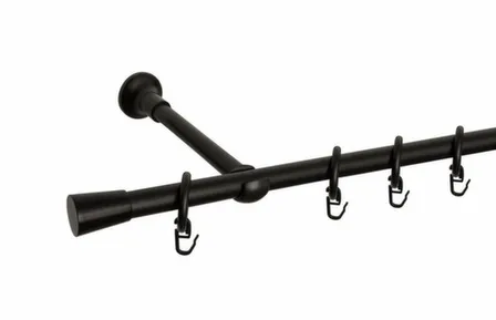 Купить Карниз Рица однорядный металл d16мм 240см черный, Delfa в интернет-магазине Akvilon.kz