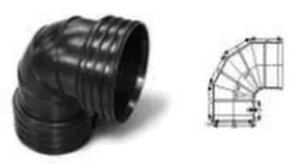 Купить Отвод канализационный наружный рифлёный 150 мм Jakko в интернет-магазине Akvilon.kz