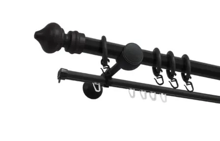 Купить Карниз Скандинавия двухрядный пластик d28мм 200см черный, Delfa в интернет-магазине Akvilon.kz