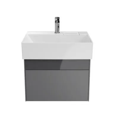 Купить Тумба подвесная Logica, 2 ящика, стальная серая, с умывальником Logica 60 см, Kerama Marazzi в интернет-магазине Akvilon.kz
