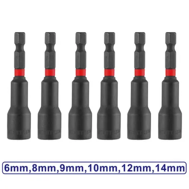 Купить Набор ударных торцевых магнитных головок 6 шт, 8-14 мм HEX, в наборе, EMTOP в интернет-магазине Akvilon.kz