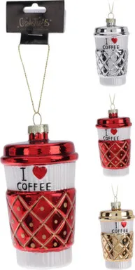 Купить Декорация подвесная Кофе, стекло, 11x6,5 см, в ассортименте, Koopman в интернет-магазине Akvilon.kz