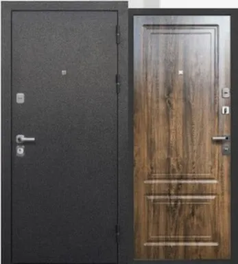 Купить Дверь металлическая 9 см Толстяк (букле черный) Грецкий орех 860мм Правое Феррони в интернет-магазине Akvilon.kz