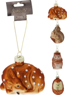 Купить Декорация подвесная Лесное животное, стекло, в ассортименте, Koopman в интернет-магазине Akvilon.kz