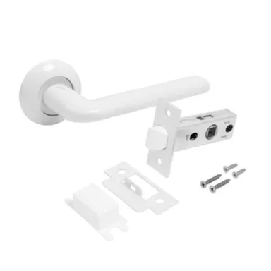 Купить Комплект ручек с защелкой ПОЛО мат.белый Аллюр в интернет-магазине Akvilon.kz