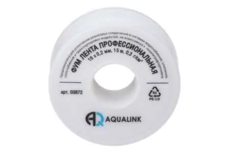 Купить Тефлоновая уплотнительная лента, ФУМ лента, 19 мм х 15 м, Aqualink в интернет-магазине Akvilon.kz