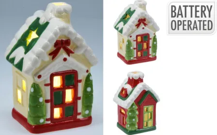 Купить Статуэтка Домик с подсветкой, 8x5,5x11 см, в ассортименте, Koopman в интернет-магазине Akvilon.kz