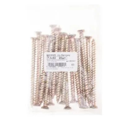 Купить Шуруп по бетону 7,5x92 (желтый цинк 20 шт), Стройбат в интернет-магазине Akvilon.kz