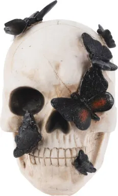 Купить Статуэтка Череп с бабочками, 13,5x19,5x19 см, Koopman в интернет-магазине Akvilon.kz