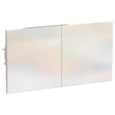 Купить Розетка двойная с заземлением со шторками с раздвижной крышкой в сборе,серия AtlasDesign 16А, жемчуг в интернет-магазине Akvilon.kz