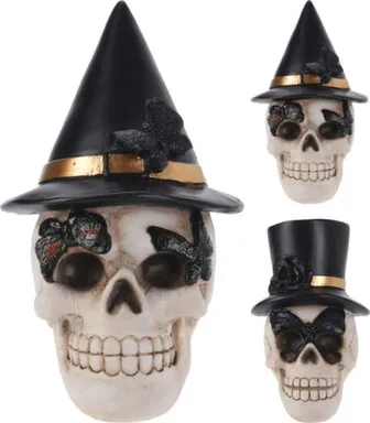 Купить Статуэтка Череп в шляпе, 10x11,5x14,3 см, в ассортименте, Koopman в интернет-магазине Akvilon.kz