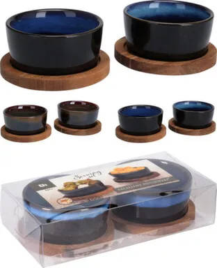 Купить Миска, 9x3,3 см - 2 шт, с подставкой, 10x0,9 см - 2 шт, в ассортименте, Koopman в интернет-магазине Akvilon.kz