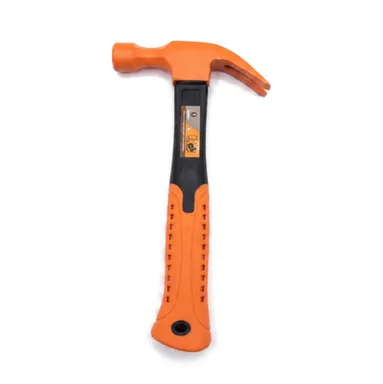 Молоток с фибергласовой рукояткой оранжево-чёрный 0,5 кг в интернет-магазине Akvilon.kz